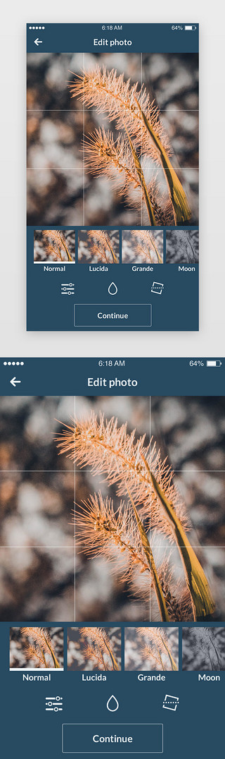 照片摆件风景UI设计素材_暗色摄影调色滤镜app照片