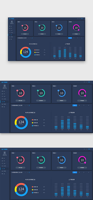 深色后台数据可视化界面