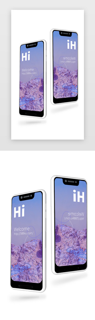 双手抓手机UI设计素材_安卓样机手机模型建模UI模板