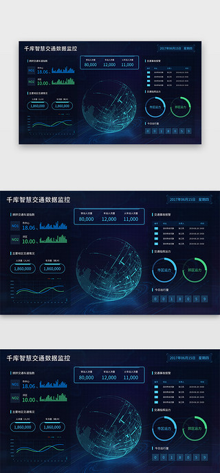 交通UI设计素材_智慧交通数据后台数据可视化