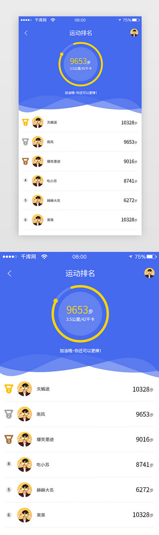 踢足球的运动员UI设计素材_健身APP运动排名页面