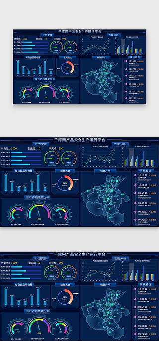 生产日报安排UI设计素材_千库网安全运行生产大数据可视化