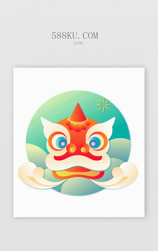 鼠年春节UI设计素材_多色鼠年新年春节喜庆元素图标icon动效