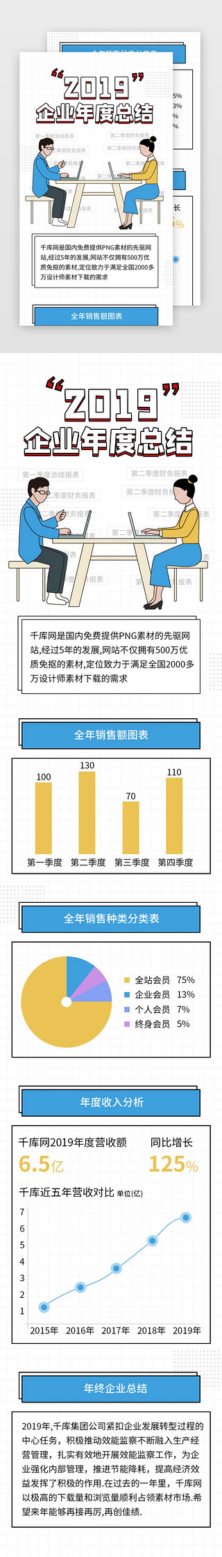 黑黄汇报总结UI设计素材_年终盘点总结h5