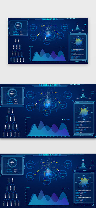 大屏数据可视化UI设计素材_酷炫数据可视化网页