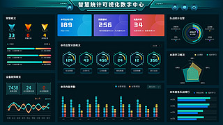 酷背景UI设计素材_智能科技数据可视化工业风