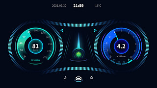 汽车炫酷UI设计素材_汽车车载系统大屏仪表盘
