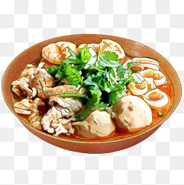 手绘卡通闽南特色美食小吃沙茶面