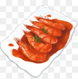手绘插画油焖大虾