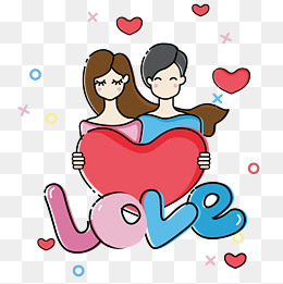 520原创浪漫情人节情侣矢量图