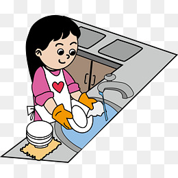 母亲节手绘矢量节日促销感恩母爱劳动母亲洗碗卡通形象