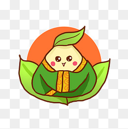 端午节q版卡通手绘元素可爱粽子拟人化