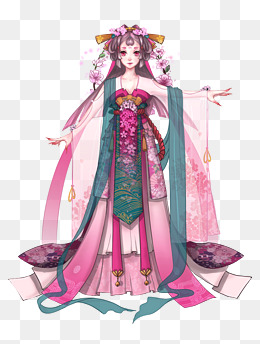 手绘游戏原画人物设定可爱花妖