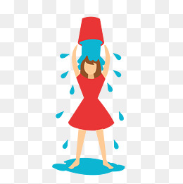 卡通手绘冰桶挑战素材