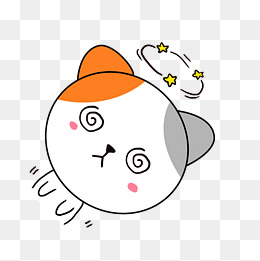 q版可爱卡通歪头小动物表情包小猫咪眩晕