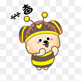 表情兴奋小蜜蜂插画