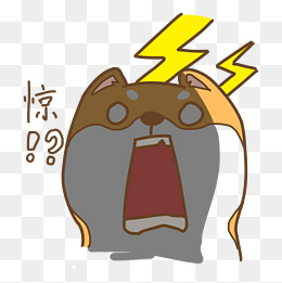 表情惊恐小狗插画