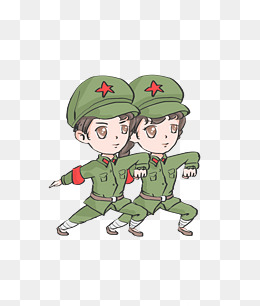 建党节文艺表演的小军人插画