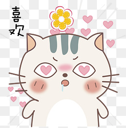 可爱小猫印花手绘图