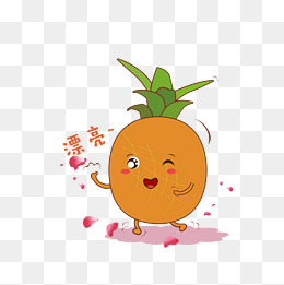 漂亮手绘菠萝卡通可爱表情包