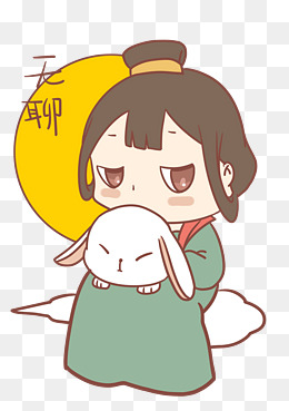 中秋节小白兔表情包好无聊插画
