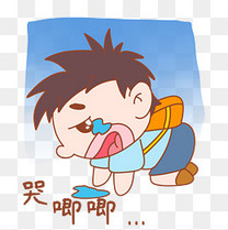 卡通可爱搞怪小男孩哭唧唧表情包