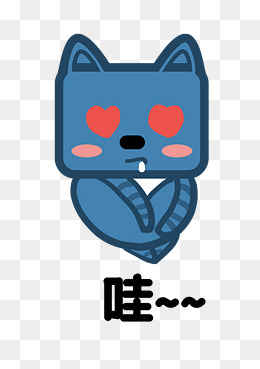 小猫方脸猫q版卡通角色动物形象聊天表情包哇