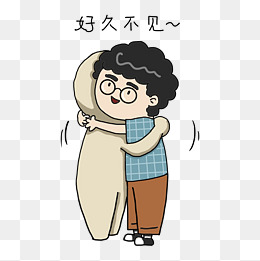 开学表情好久不见插画