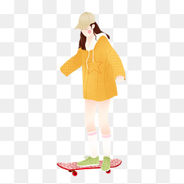 时尚潮流滑板女孩