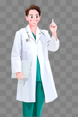 职业主题之医生卡通插画