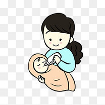卡通母乳喂养PNG漫画素材图片免费下载_高清