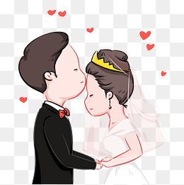 结婚季手绘新郎新娘设计