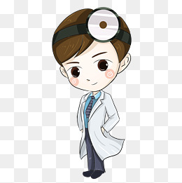 卡通男医生手绘插画
