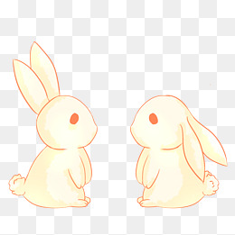 手绘兔子赏灯插画