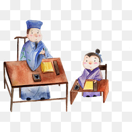 手绘教书育人人物插画