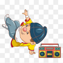 小男孩动感光波表情包卡通配图模板下载