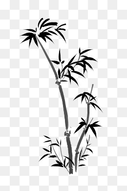 手绘卡通竹子花草