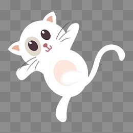 长假假期出游旅行小动物猫咪白色可爱萌手绘插画psd