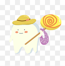 关爱口腔禁止吃糖插画