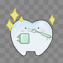 手绘爱牙日刷牙插画