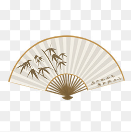 古风折扇竹子素材
