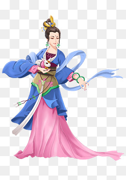 卡通手绘中秋节嫦娥人物