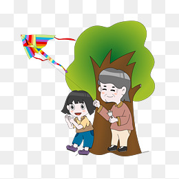 手绘重阳节关爱老人