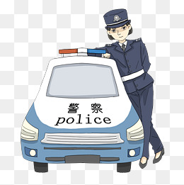 手绘警察人物插画