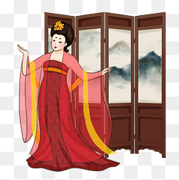 唐朝古装美女插画