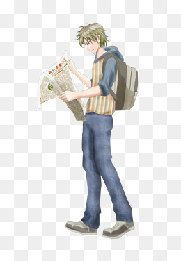 手拿报纸看假新闻