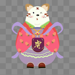插画类古装风十二生肖虎