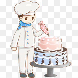 甜点师做蛋糕插画