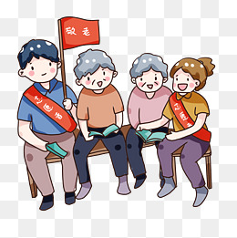 手绘卡通志愿者做公益