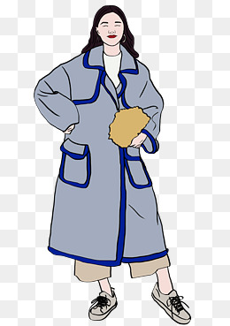 穿着时髦大衣的女孩